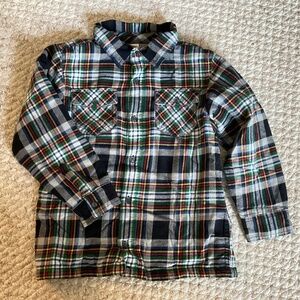 GYMBOREE plaid shacket - fleece lined - size 5/6